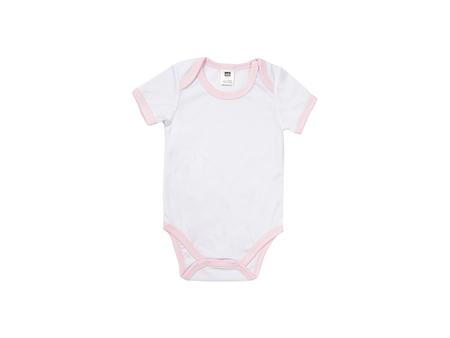 Mono Bebé Manga Corta Talla L (Borde rosa,6-12M)