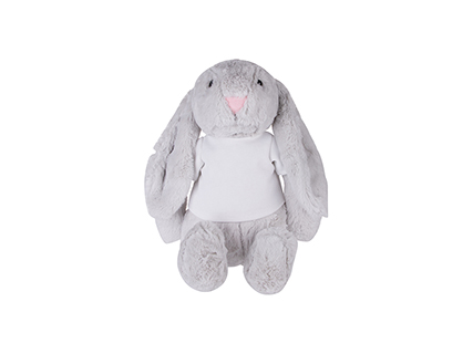 Conejo de Peluche 30cm con camiseta (Gris)