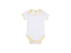 Baby Onesie Short Sleeve XL(Yellow Edge,12-18M)