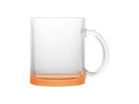 11oz Sublimation Blanks Clear Glass Mugs(Orange Bottom)