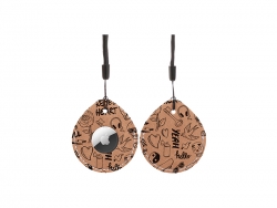 Sublimation Blanks PU AirTag Cover Pendant(Teardrop, Brown)