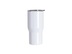 Tumbler Travel Inox 22oz/650ml com Tampa Plana Transparente (Branco)Quantidade mínima 2000uds