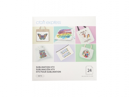 Craft Express Sublimation Clear Matte HTV Vinyl 12&quot;x12&quot;, 24 sheets