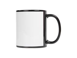 Caneca Preta 11oz com parche branco