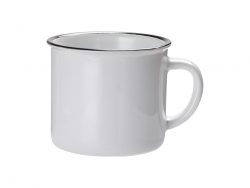 Caneca Esmalte Cerâmica 10oz/300ml (Borda preta)