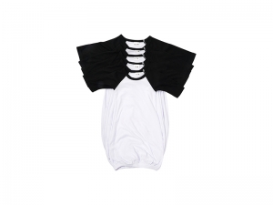 Sublimation Blanks Baby Nightdress Long Sleeve Raglan(Black)