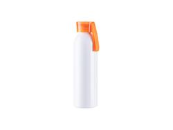 Garrafa Sport Slim Alumínio Branca 22oz/650ml com Tampa laranja