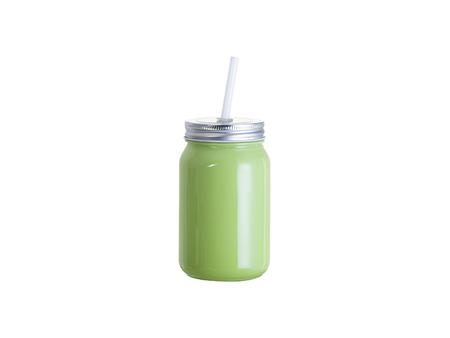 Mason Jar 15oz/450ml Sin asa full color (Verde)