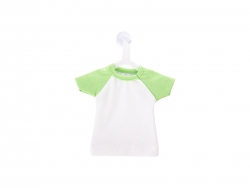 Camiseta Mini Con Percha (Cuello/Mangas Verde) MOQ:100uds/color