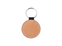 Sublimation PU Leather Key Chain (Brown, Round)