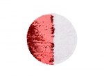 Sublimation φ19cm Flip Sequins Adhesive White Base (Round, Red w/ White)