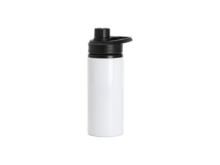 Sublimation 20oz/600ml Aluminium Water Bottle w/ Black Portable Lid (White)