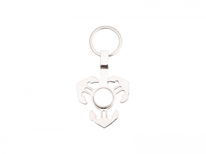 Sublimation Fidget Spinner Key Ring (Anchor, Silver)