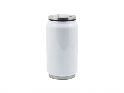 Sublimation 10oz/300ml Stainless Steel Coke Can with Straw (White)