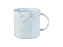 Taza Estocable Acabado Mármol 350ml (Azul Celeste)