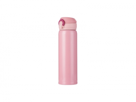 Sublimation 500ml/17oz Pop Lid Stainless Steel Bottle (Pink)