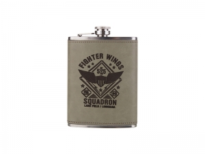 Sublimation 8oz Stainless Steel Hip Flask with PU Cover (Rawhide)