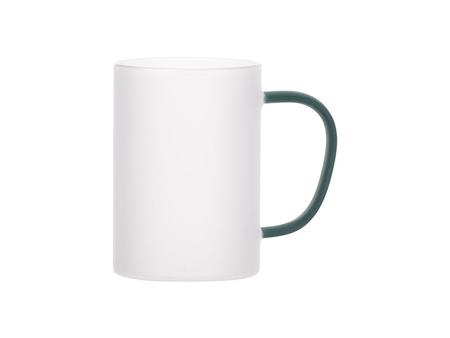 Taza Cristal 12oz/360ml con Asa Verde (Escarchado)