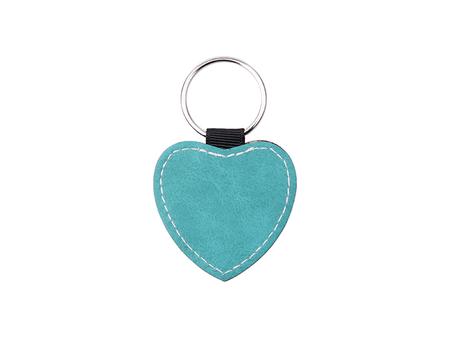 Sublimation PU Leather Key Chain (Green, Heart)