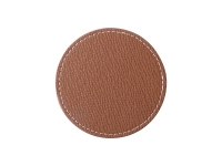 PU Leather Round Mug Coaster (Φ9.5cm,Brown)