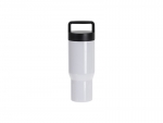 Sublimation Blanks 25oz/750ml Stainless Steel Travel Mug w/ Protable Black Lid (White)