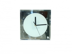 Horloge de bureau en verre 20 x 20 cm Sublimation Transfert Thermique