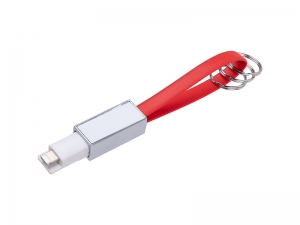 Sublimation Portable Data Cable Keychain(Small, Red)