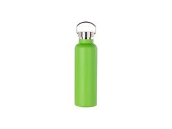 Garrafa Inox 750ml/25oz Coberto em Pó com Tampa de Bambu Fácil de levar   (Verde)