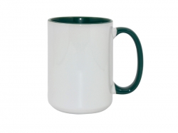 Mug blankc A+ 450 ml avec anse intérieur vert foncé Sublimation Transfert Thermique