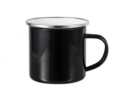 Taza Esmaltada Base Plana 12oz - Negro