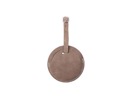 Sublimation Double Side PU Leather Luggage Tag (Gray, Round Shape)