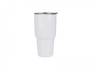 Sublimation 30oz Stainless Steel Tumbler with Ringneck Grip (White)