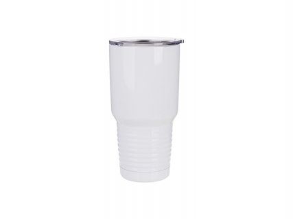 Sublimation 30oz Stainless Steel Tumbler with Ringneck Grip (White)