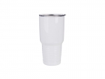 Sublimation 30oz Stainless Steel Tumbler with Ringneck Grip (White)