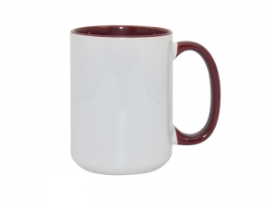 Sublimation 15oz Inner Rim Color - Maroon