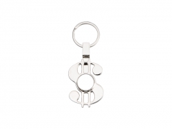 Sublimation Fidget Spinner Key Ring (Dollar Shape, Silver)