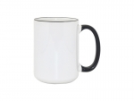 Sublimation 15oz Rim/Handle Mugs - Black