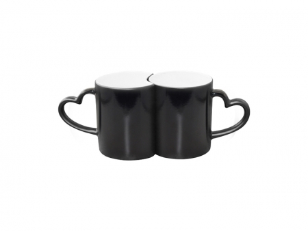 Sublimation 11oz Couple Changing Color Mugs(Black)