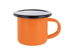 Caneca Esmaltada Laranja 3oz/100ml (Borda Preto)