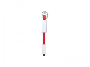 Sublimation Portable Data Cable Keychain (Large, Red)