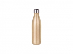 Sublimation 17oz/500ml Glitter Stainless Steel Cola Shaped Bottle (Rose Gold)