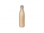 Sublimation 17oz/500ml Glitter Stainless Steel Cola Shaped Bottle (Rose Gold)