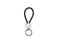 Sublimation Round Braided Keyring (Black)