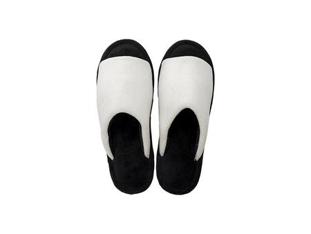 Sublimation Adult Fuzzy Slippers (White/Black, 36-37#)