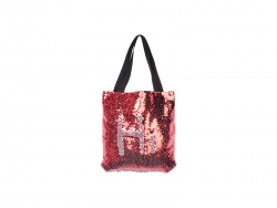 Sublimation Sequin Double Layer Tote Bag(Red/Silver, 35*38cm)