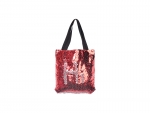 Sublimation Sequin Double Layer Tote Bag(Red/Silver, 35*38cm)