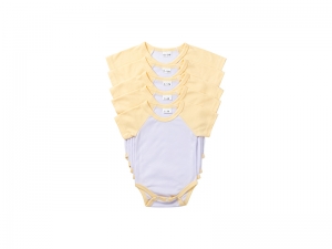 Sublimation Blanks Baby Onesie Short Sleeve Raglan (Yellow)