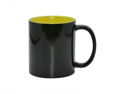 Sublimation 11oz Black Color Changing mug (Inner Yellow)