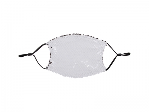 Sublimation Adult Sequin Face Mask (Full White, 13*17.8cm)