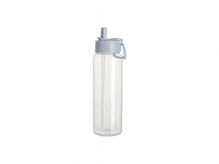 Sublimation Blanks 32oz/950ml Glass Sports Bottle w/ Grey Straw Lid